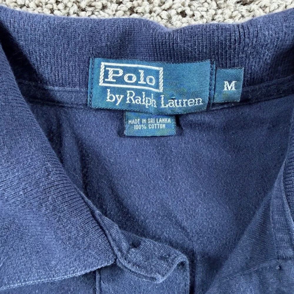 Polo Ralph Lauren Mens Navy Blue Shirt Medium preppy‎ golf resortwear logo pony